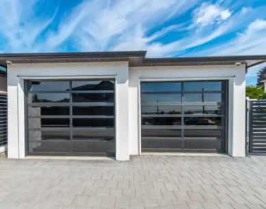 Huis Automatisch Aluminium sectioneel Garage deuren Zwart Frosted UV Proof